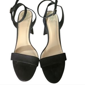 Vince Camuto Black Kesseya Sandal Ankle-Strap Heels